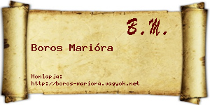Boros Marióra névjegykártya